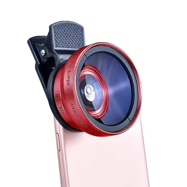 2 in 1 Lens Universal Clip 37mm Mobile Phone Lens Professional 0.45X 49Uv Super Wide-Angle + Macro Hd Lens for iPhone Android