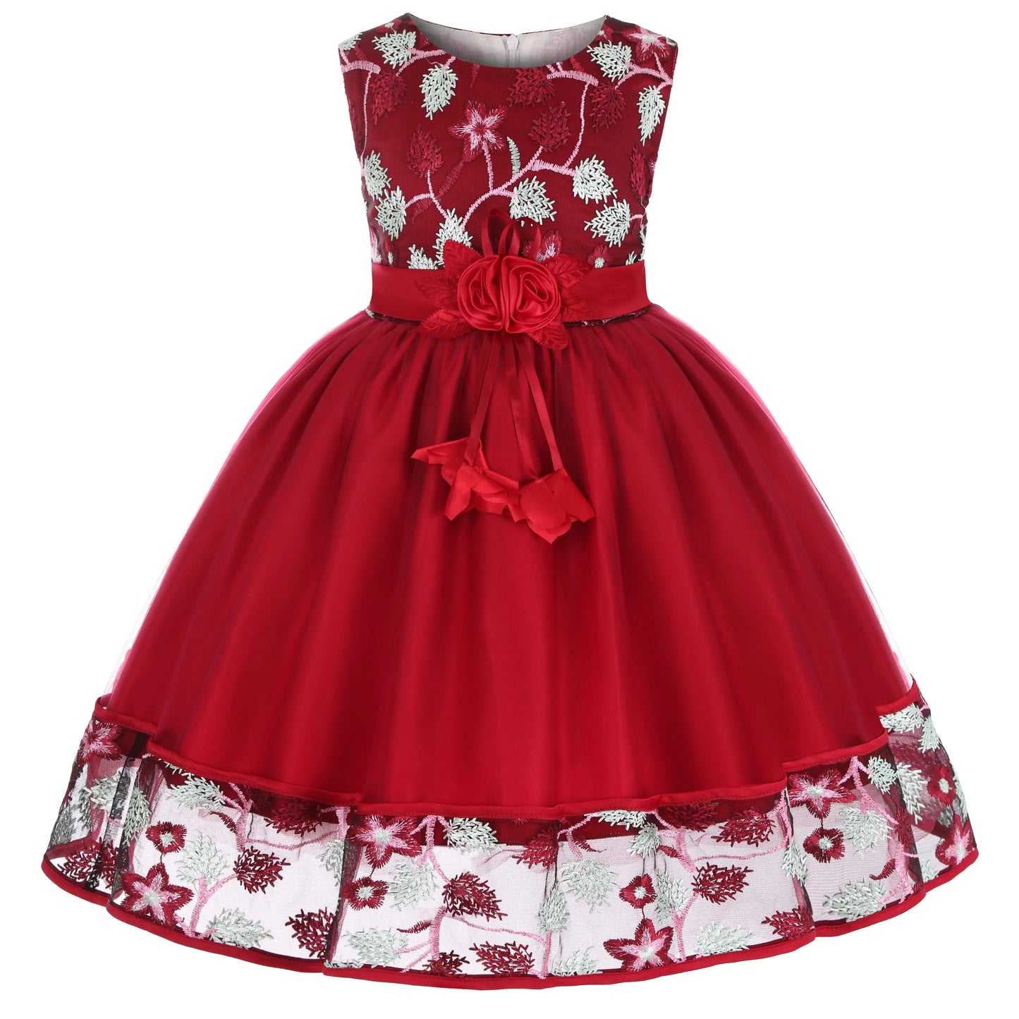 Europäischen und Amerikanischen stickerei kleid kleid mädchen party spitze prinzessin kleid blume kind net gaze Pengpeng kleid