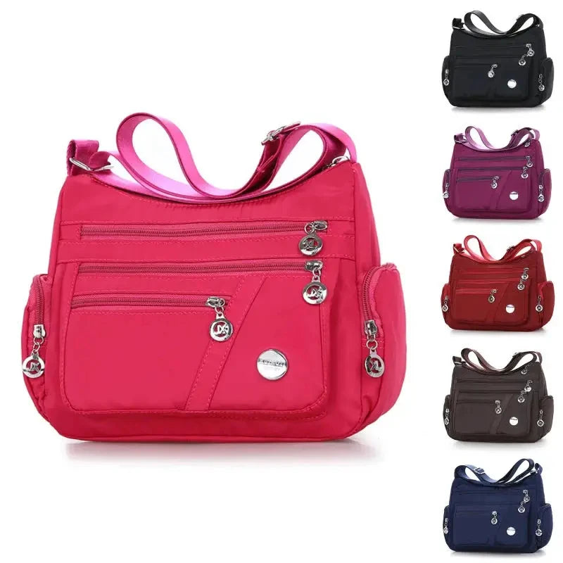 Large Capacity Women Crossbody Bag Waterproof Tote Casual Nylon Shoulder Bag Purse Handbag Lightweight Travel Messenger Bag