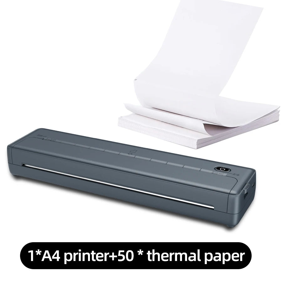 A4 Portable Printer, Lightweight And Compact Thermal Mobile Printer, Wireless Printer For Travel, Vehicles, Office